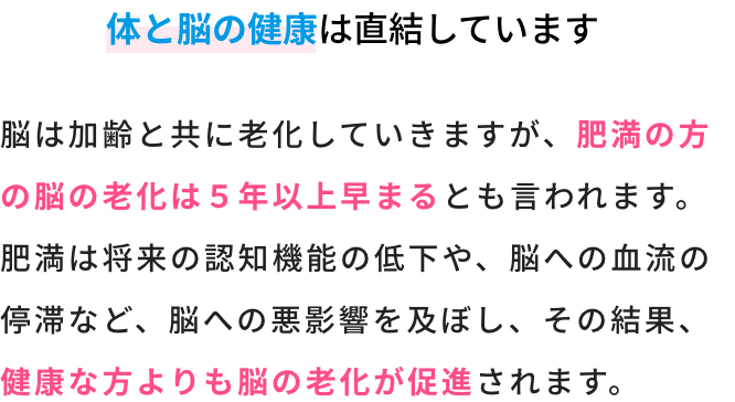 体と脳の健康は直結しています